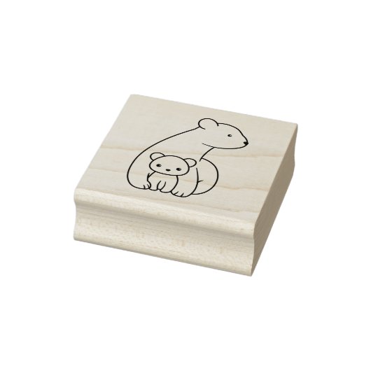 Polarbären: Mutter und Kind Gummistempel (Stempel)