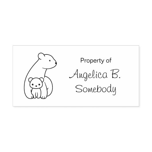 Polarbären: Mutter und Kind Gummistempel (Prägung)