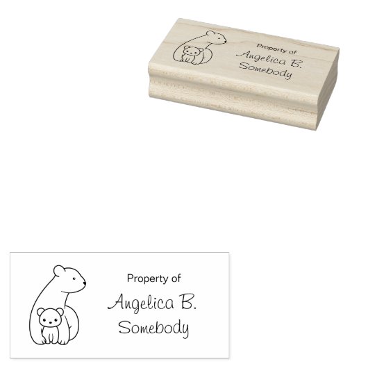 Polarbären: Mutter und Kind Gummistempel (Stempel)