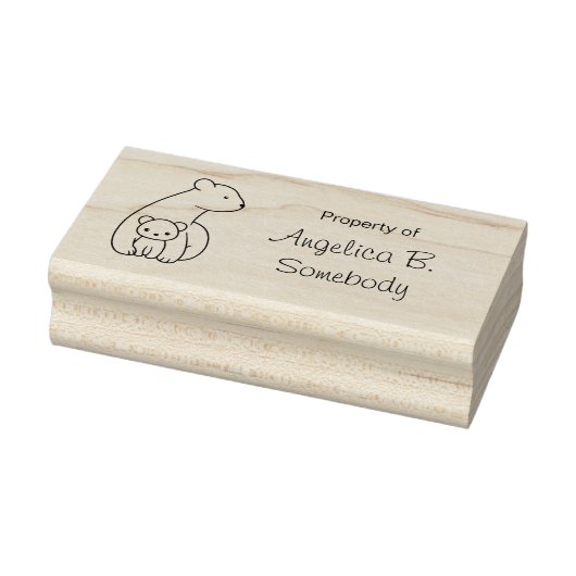 Polarbären: Mutter und Kind Gummistempel (Stempel)