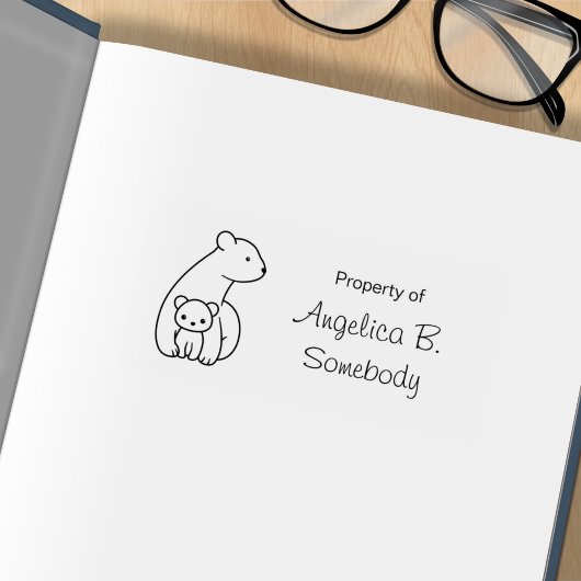 Polarbären: Mutter und Kind Gummistempel