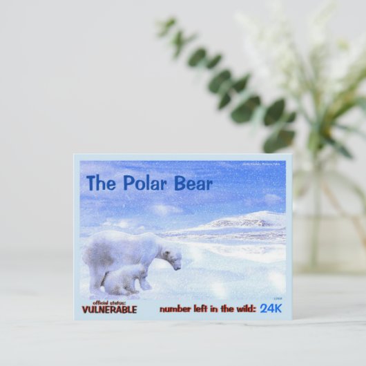 Polarbären sind bedroht, lesen Sie schnell Folgend Postkarte (Stehend Vorderseite)
