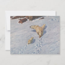 Polarbärenfamilie im arktischen Schnee