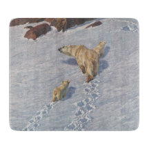 Polarbärenfamilie im arktischen Schnee