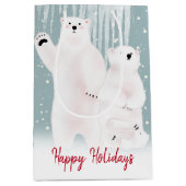 Polarbärenfamilie im Schnee Mittlere Geschenktüte (Vorderseite)