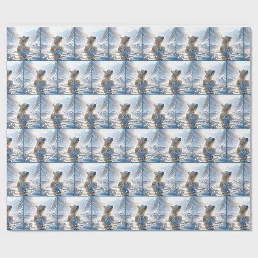 Polarbärenpest in arktischem Wasser Geschenkpapier (Flach)