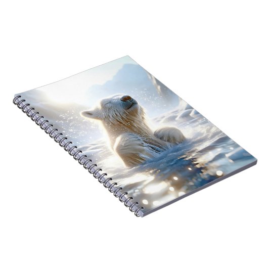 Polarbärenpest in arktischem Wasser Notizblock (Rechte Seite)