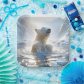 Polarbärenpest in arktischem Wasser Pappteller (Party)
