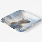 Polarbärenpest in arktischem Wasser Pappteller (Gewinkelt)