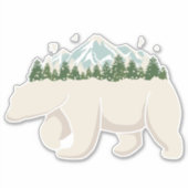 Polarbärenwald Naturschnee Aufkleber (Vorderseite)