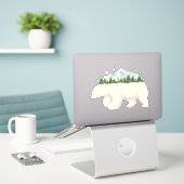 Polarbärenwald Naturschnee Aufkleber (Laptop auf Schreibtisch)