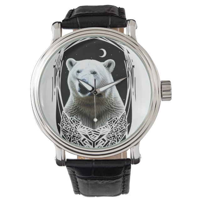 Polarbärportrait Armbanduhr (Vorderseite)