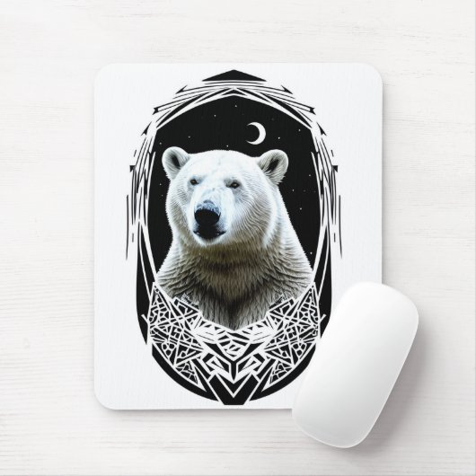 Polarbärportrait Mousepad (Mit Mouse)