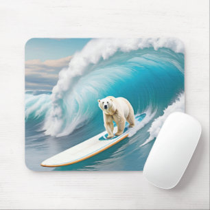 Polarbärsurfen auf einem Surfbrett Mousepad