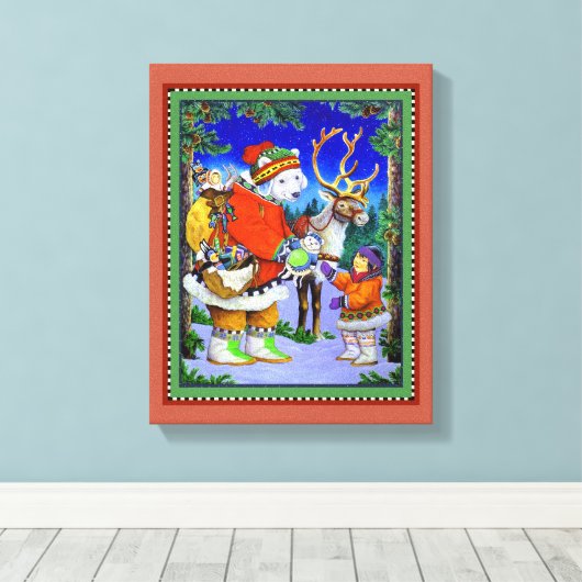 Polarbear Gift Leinwanddruck (Insitu (Holzboden))