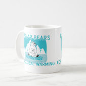Polare Bären für globale Erwärmung Kaffeetasse (Vorderseite Links)