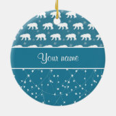 Polare Bärn-funkelnde Sterne personalisiert Keramikornament (Hinten)