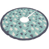 Polare Bärn-Marine-Blau-aquamarines gemustertes Polyester Weihnachtsbaumdecke (Schrägansicht)