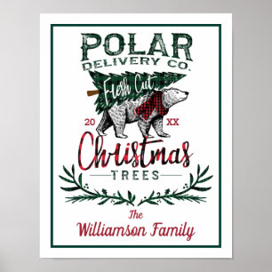 Polare Schnitt-Weihnachtsbaum-Familie der Poster