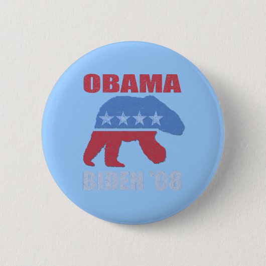 Polarer Bär Obama Biden '08 Knopf-Button Button (Vorderseite)