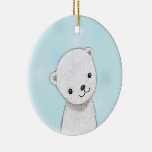 Polarer Bärn-Baby-Verzierungs-kundenspezifischer Keramikornament (Rechts)