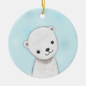 Polarer Bärn-Baby-Verzierungs-kundenspezifischer Keramikornament (Vorne)