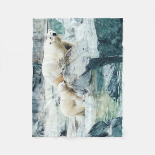 Polarer Bärn-Mama-und CUB-Fleece-Decke Fleecedecke (Vorderseite)