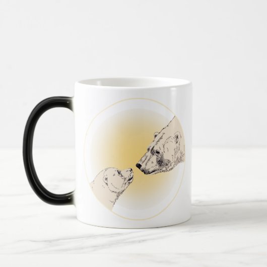 Polarer Bärn-u. CUB-Kaffee-Tassen-Tier-Kunst-Tasse Verwandlungstasse (Links)