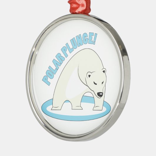 Polarer Kopfsprung! Silbernes Ornament (Links)