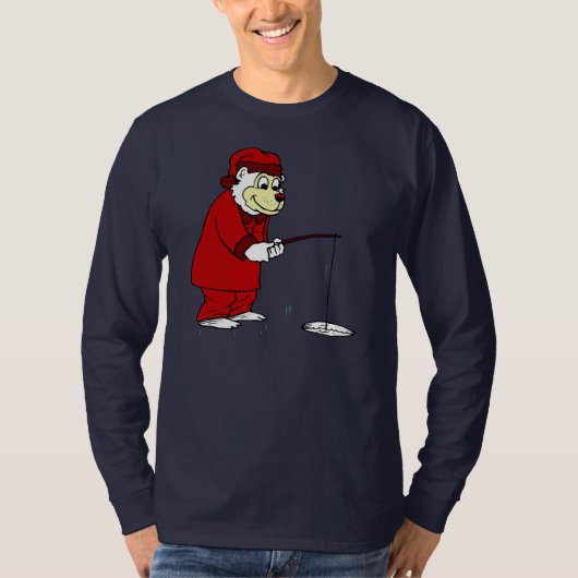 Polares Eis-Fischen in den Pyjamas T-Shirt (Vorderseite)