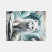 Polarfuchs Fleecedecke (Vorderseite (Horizontal))