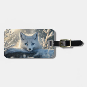 Polarfuchs mit hypnotisierenden blauen Augen  Gepäckanhänger