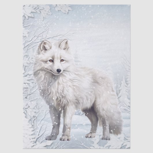 Polarfuchs Seidenpapier (Vorderseite)