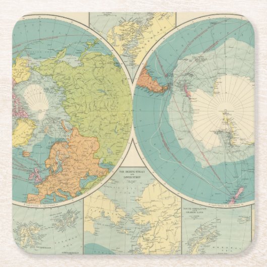 Polargebiete Rechteckiger Pappuntersetzer (Vorderseite)