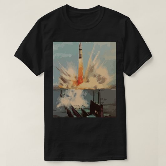 Polaris Nuklearer Raketenunterseeboot - Retro Art T-Shirt (Design vorne)