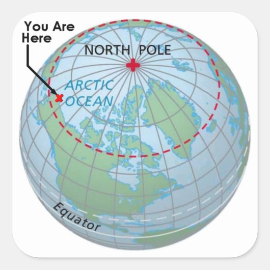 Polarkreis Quadratischer Aufkleber (Vorderseite)