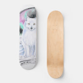 Polarktischer Fox Aquarelltinte Skateboard (Vorderseite)