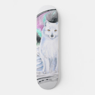 Polarktischer Fox Aquarelltinte Skateboard