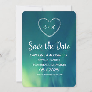 Polarlicht Aurora Borealis Galaxie Himmel Hochzeit Save The Date