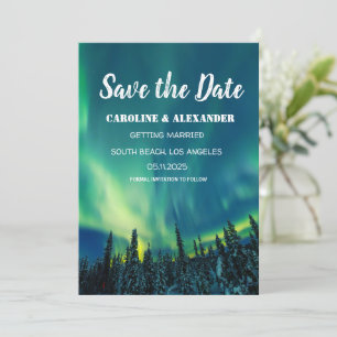 Polarlicht Aurora Borealis Galaxie Hochzeitshimmel Save The Date