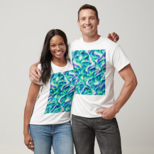 Polarlicht Nordlicht abstraktes Muster T-Shirt