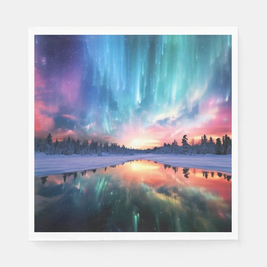 Polarlicht, Nordlicht, Serviette (Vorderseite)