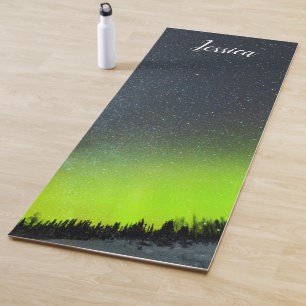 Polarlicht Nordlichter Arktische Berge Yogamatte