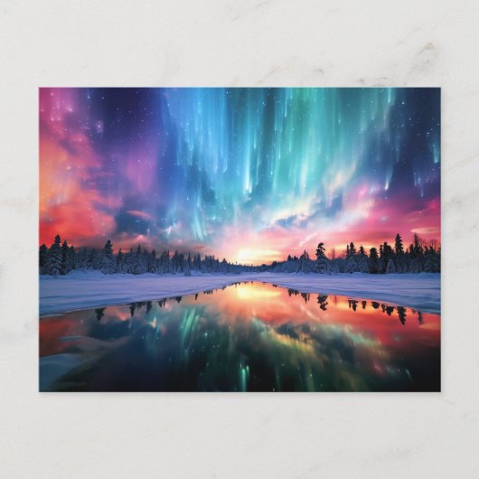 Polarlicht, Nordlichter, Postkarte (Vorderseite)