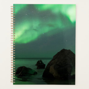 Polarlicht Strand von Lofoten Norwegen Planer