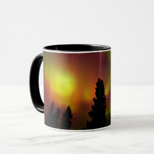 Polarlicht und Bäume Tasse