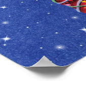 Polarlicht und ein Weihnachtsbaum. Poster (Ecke)