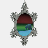 Polarlichter Schneeflocken Zinn-Ornament (Links)