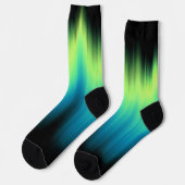 Polarlichter Socken Aurora Kunst Socken Maßgeschne (Linkes Detail)