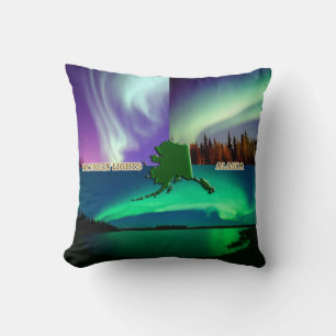 Polarlichter von Alaska Collage Kissen
